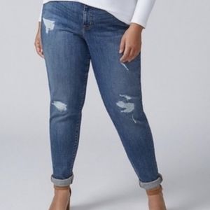 Lane Bryant Boyfriend Distressed Skinny Jeans